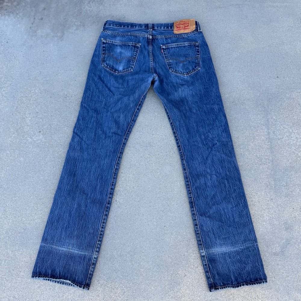 Levis 501 Original Fit 100% Cotton Men Straight Leg Blue Denim Jeans 33x34